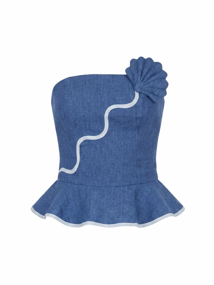 Azulu Vaiana Top in Deep Sea Blue