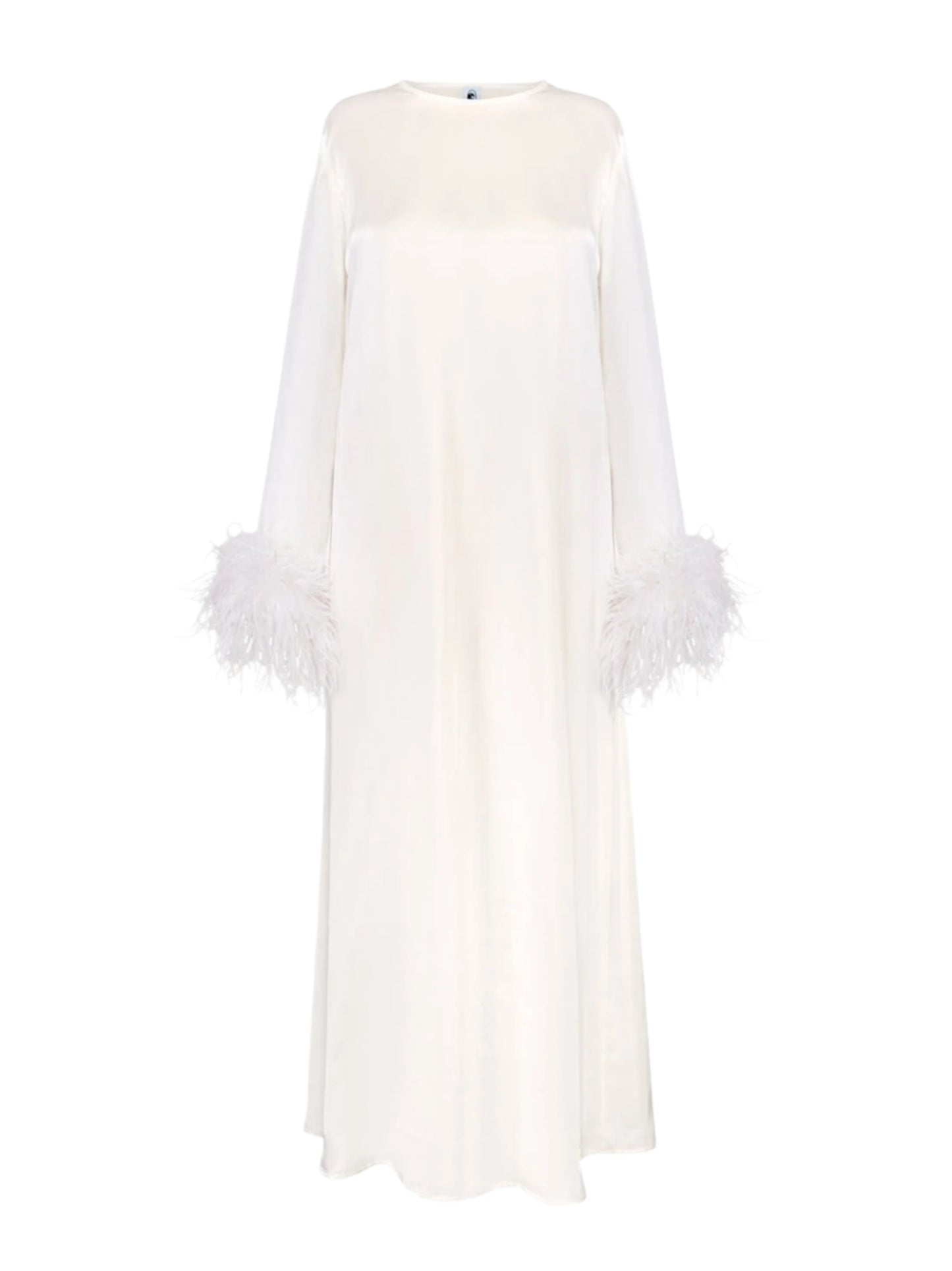 Sleeper Suzi Maxi Dress w/ Detachable Feathers in White
