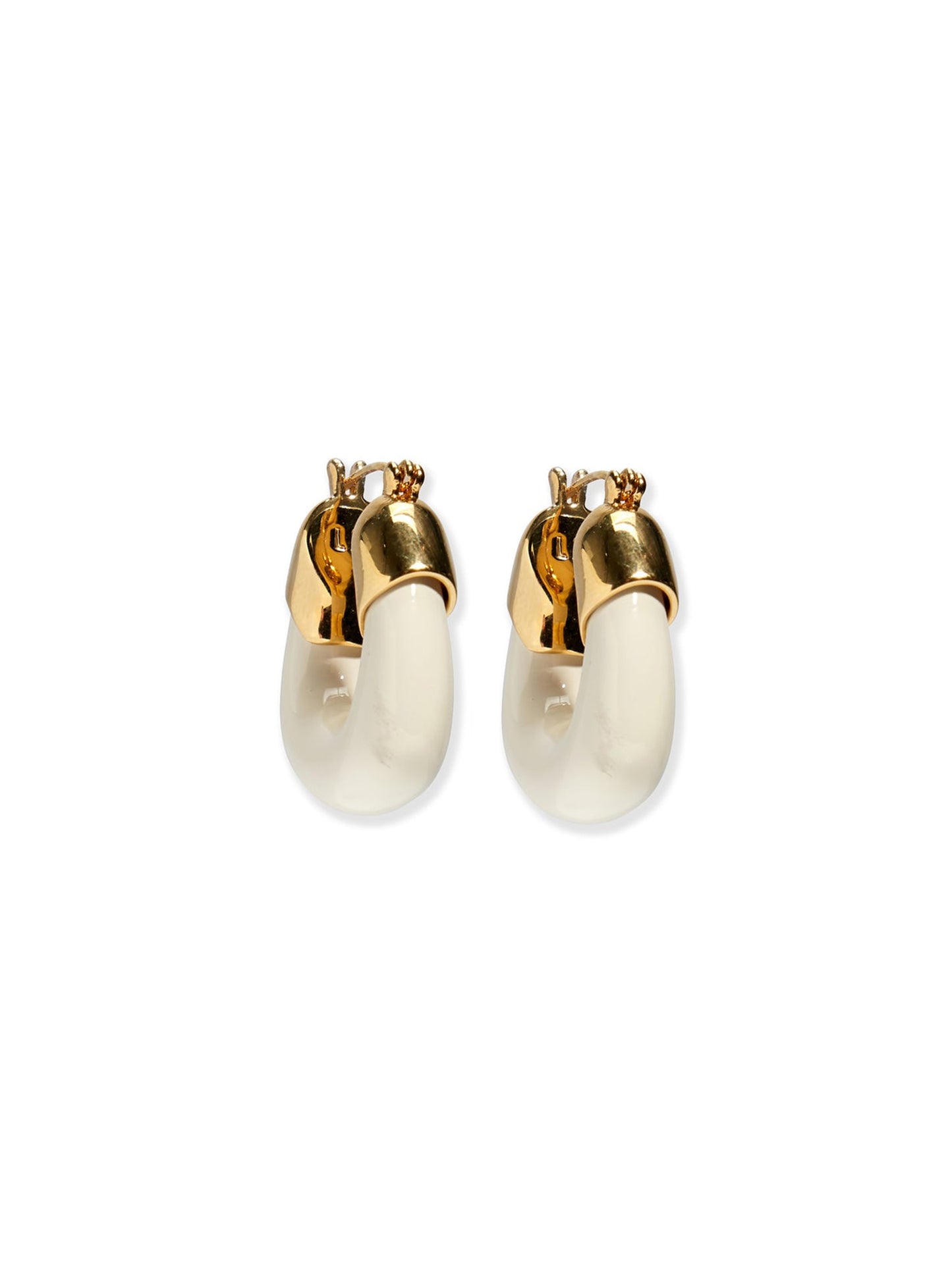 Lizzie Fortunato Mini Organic Hoops in Alabaster