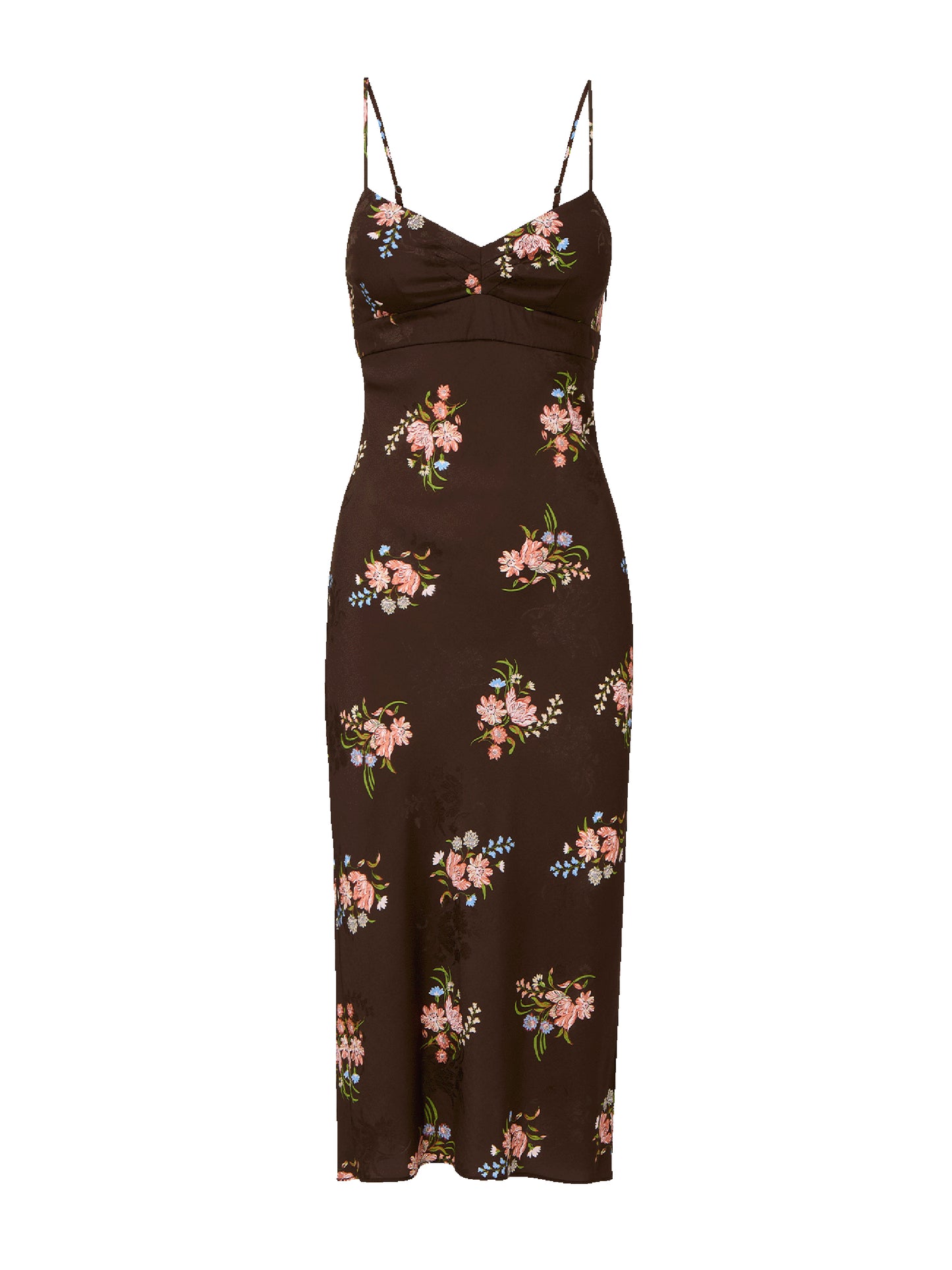 Veronica Beard Shara Floral Slip Dress in Dark Mocha Multi