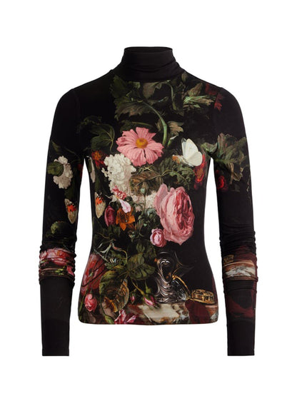 Alice + Olivia Delaina Turtleneck Top in Be Still