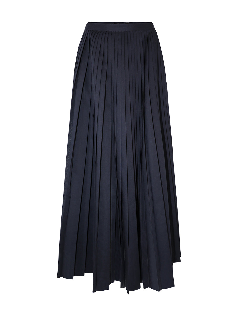 Fabiana Filippi Pleated Muslin Skirt in Blue Notte