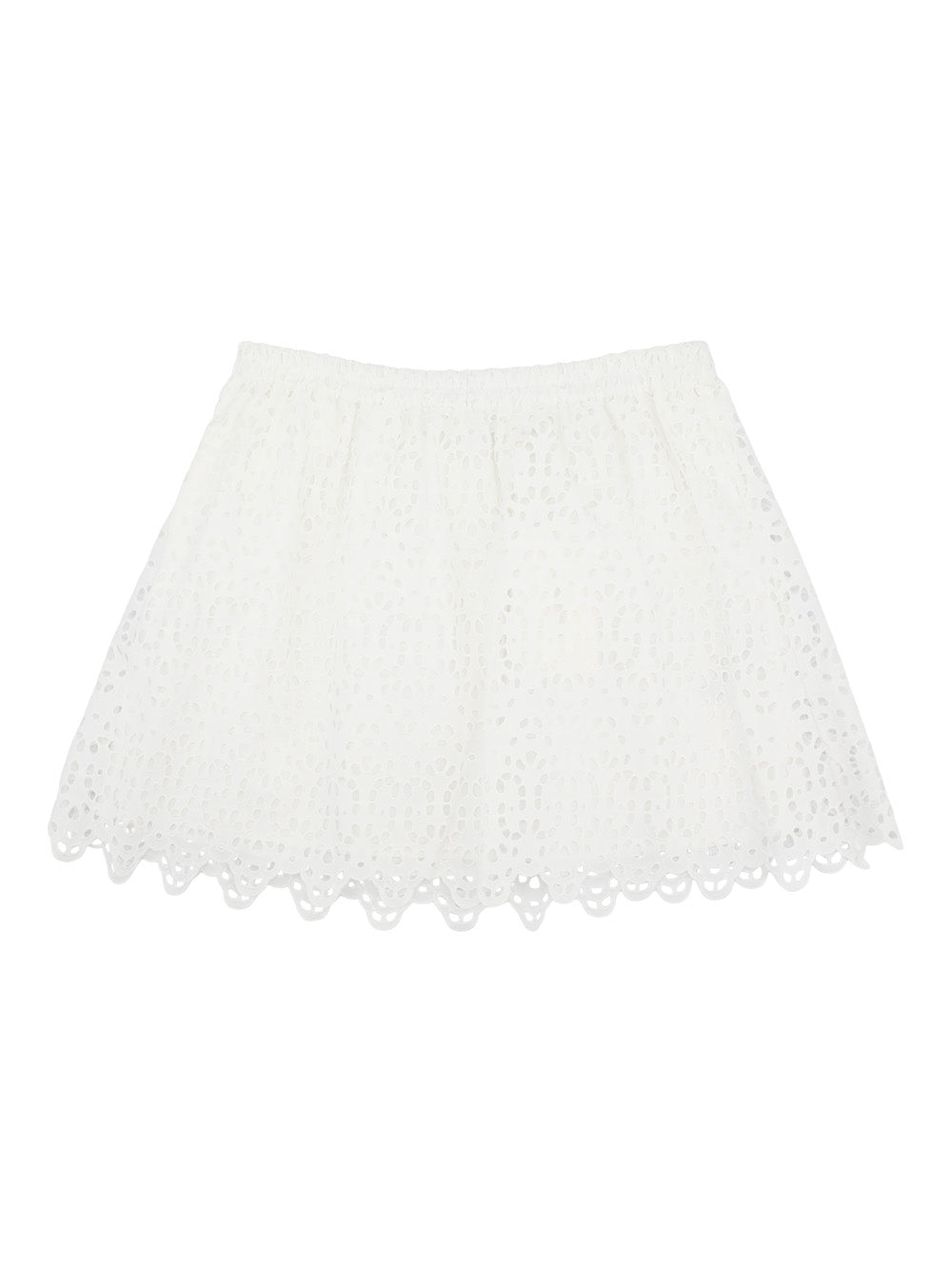 Frame Deco Eyelet Skirt in White