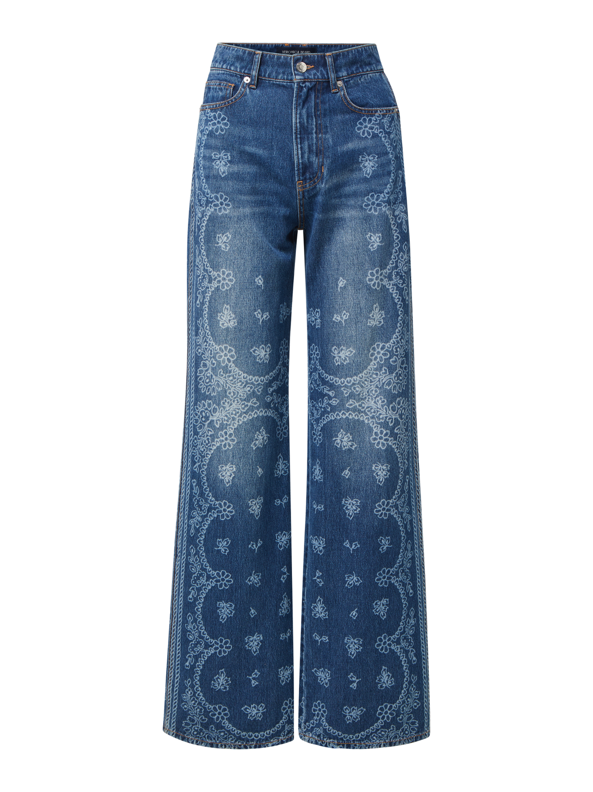 Veronica Beard Taylor Bandana Wide-Leg Jean