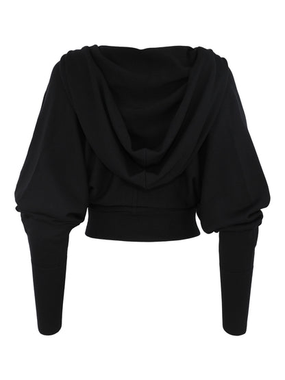 Simkhai Riley Wrap Hoodie in Black