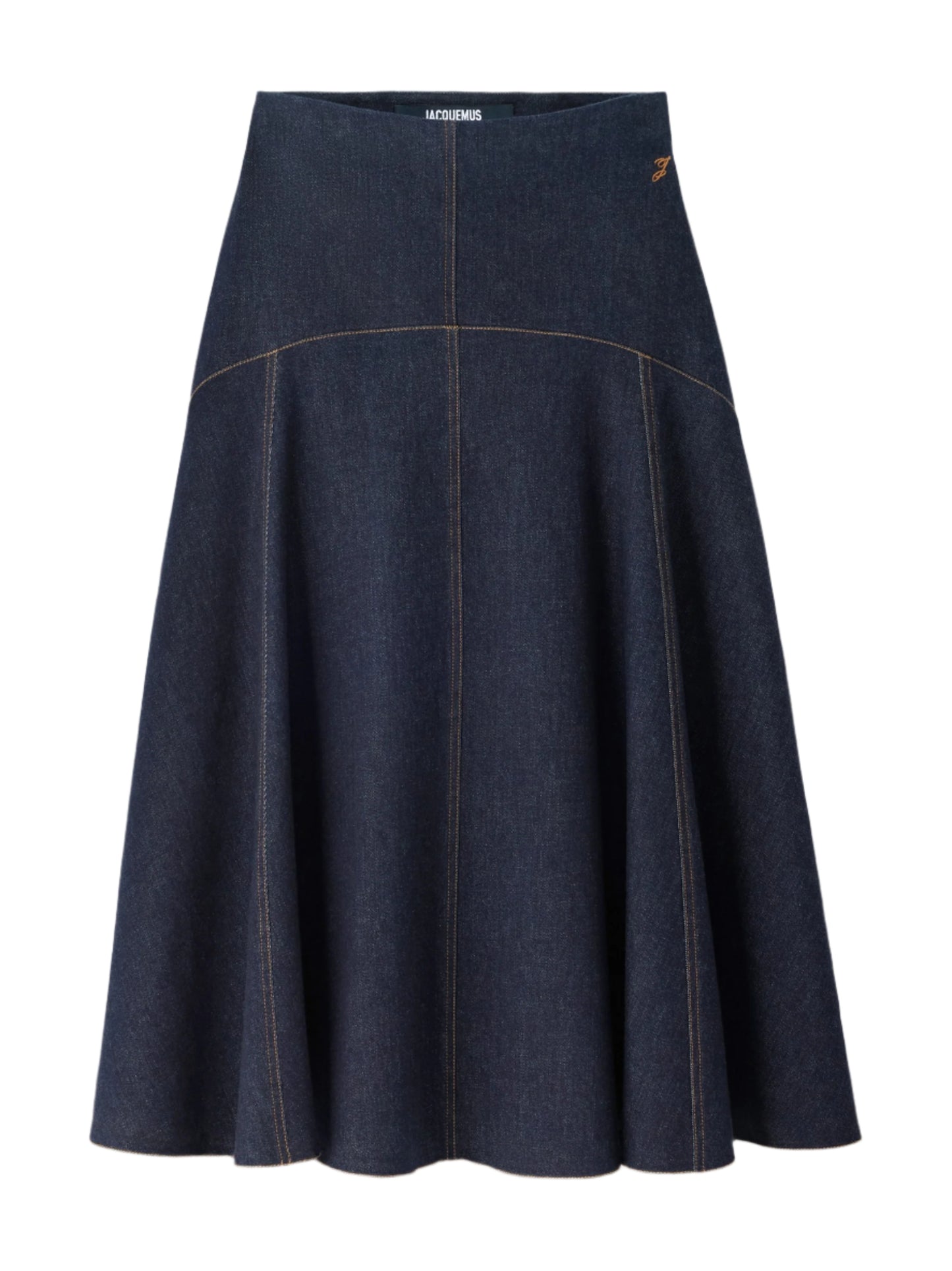 Jacquemus The Triangle De-Nimes Denim Skirt in Dark Navy