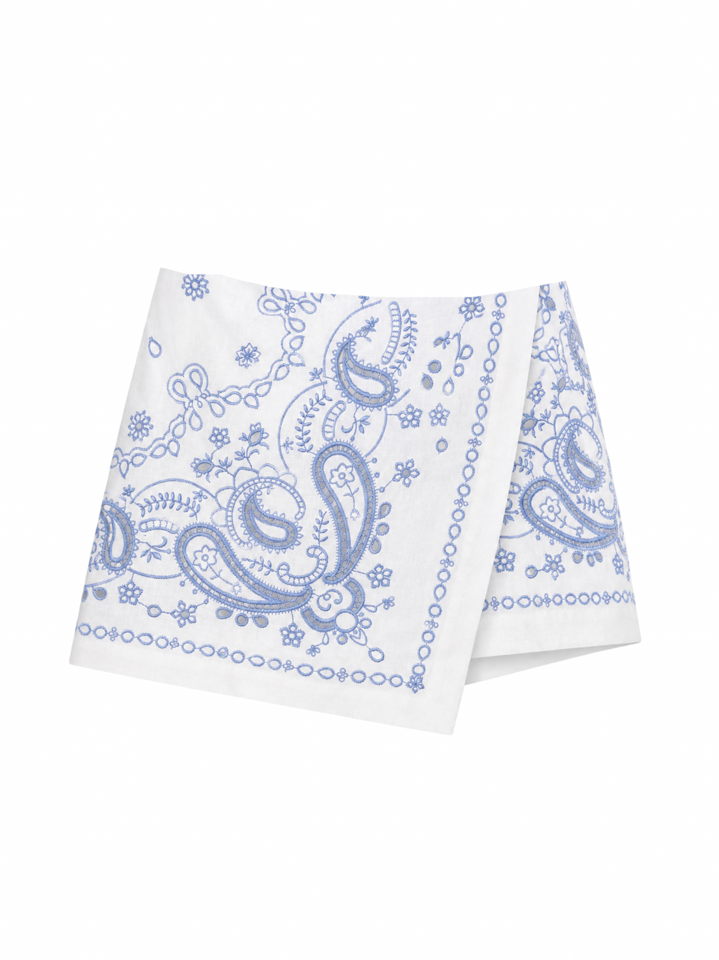 Embroidered Linen Skort