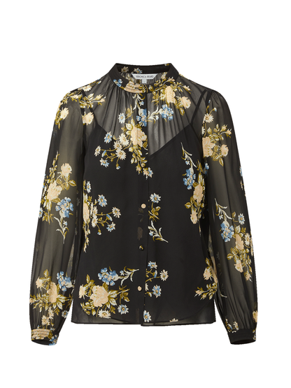 Veronica Beard Ashlynn Silk Blouse in Black Multi
