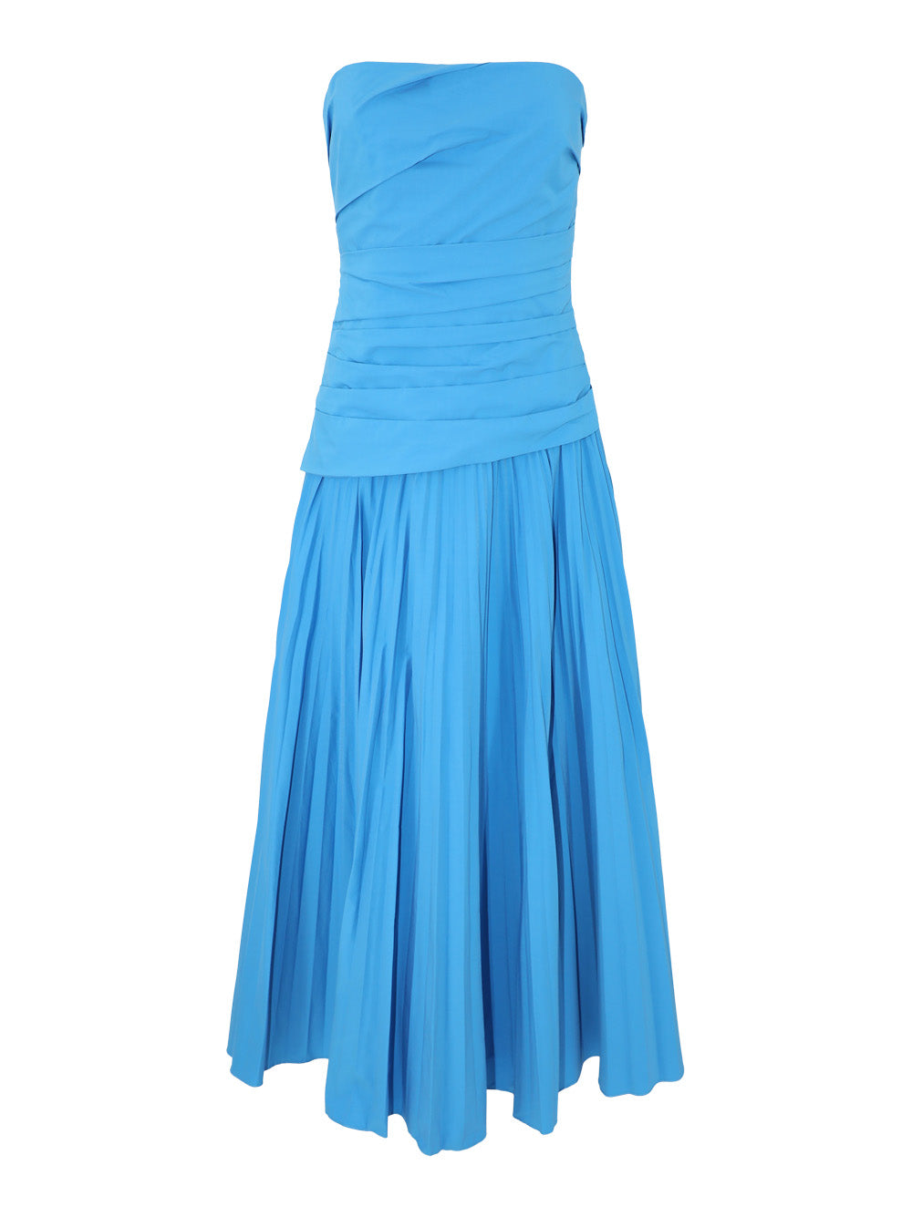 Simkhai Arie Strapless Cotton Midi Dress in Oasis Blue