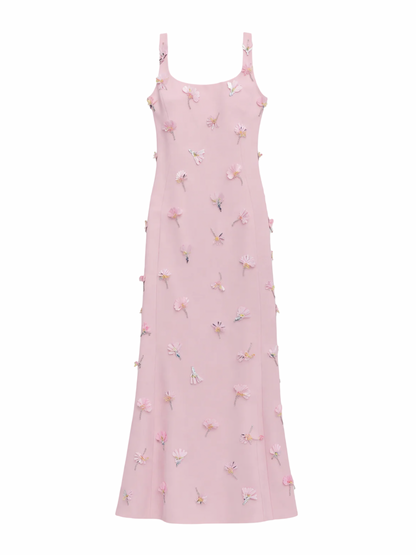 Simkhai Briella Embellished Crepe Gown in Daisy