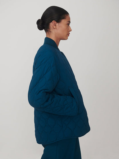 Varley Luca Quilted Jacket in Sea Blue