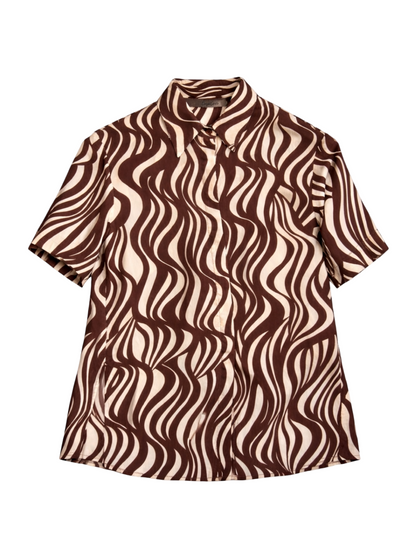 Enza Costa Wave Print Resort Shirt in Wave Print