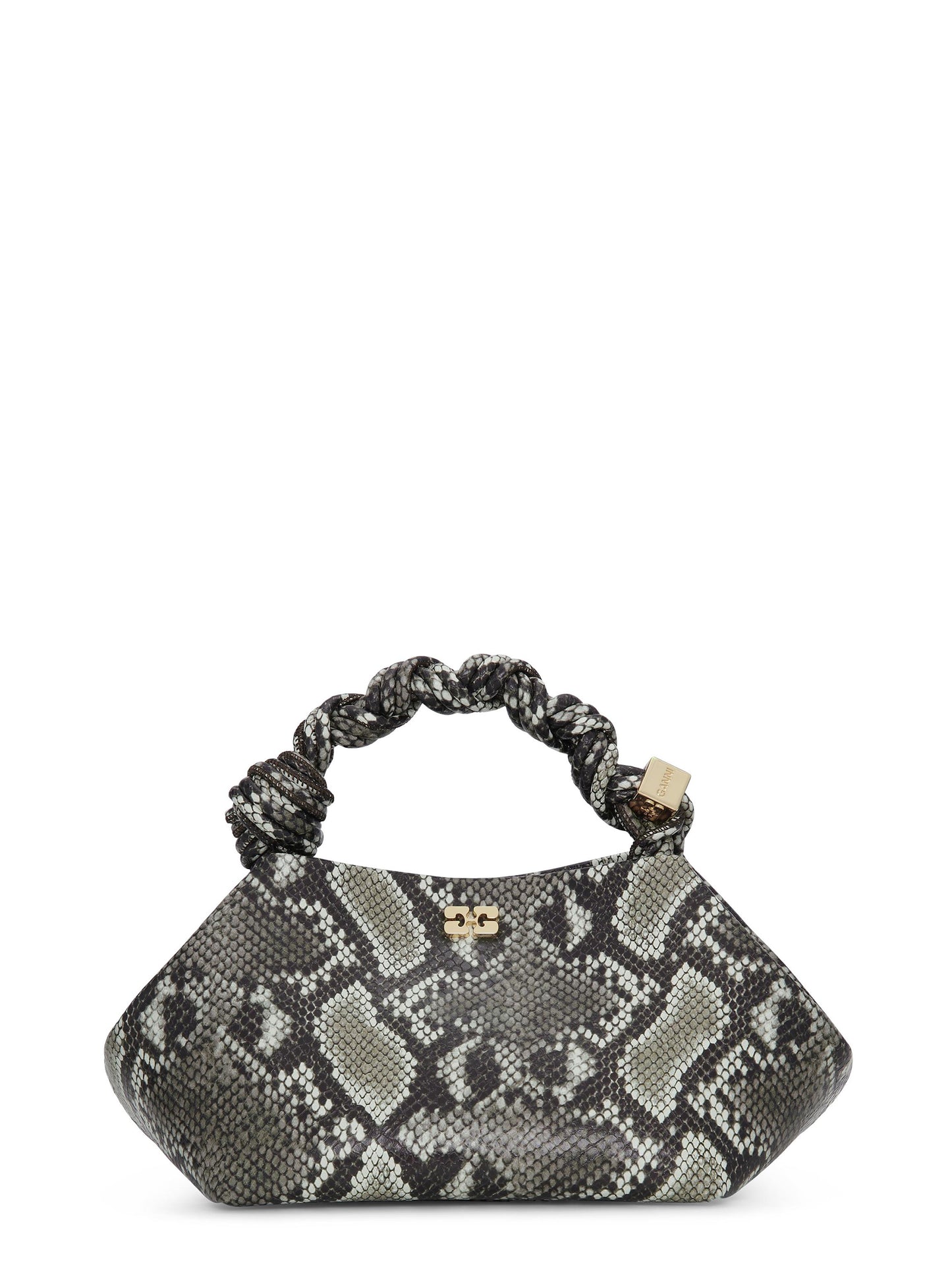 Ganni Bou Bag Small Snake in Egret