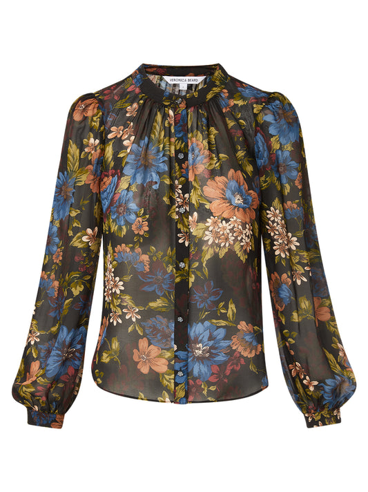 Veronica Beard Ashlynn Blouse in Black Multi