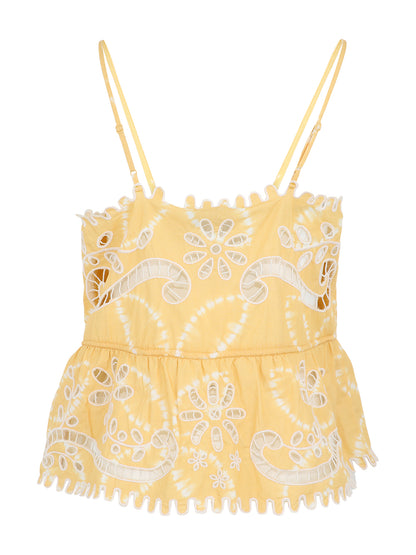 Sea Liat Embroidery Cami Top in Yellow