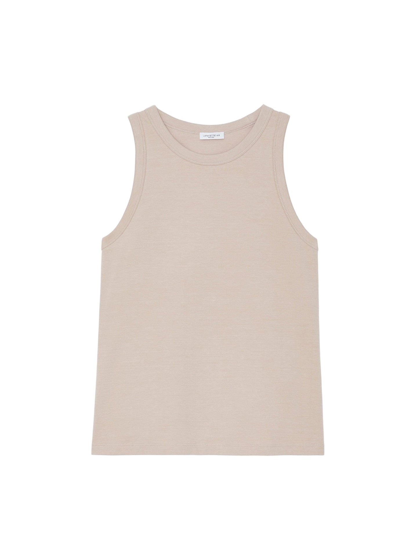 Lafayette 148 Cotton Rib Racerback Tank in Dune