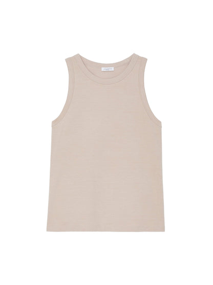 Lafayette 148 Cotton Rib Racerback Tank in Dune