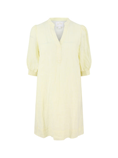 Lilly Pulitzer Mialeigh Linen Dress in Limoncello X Resort White