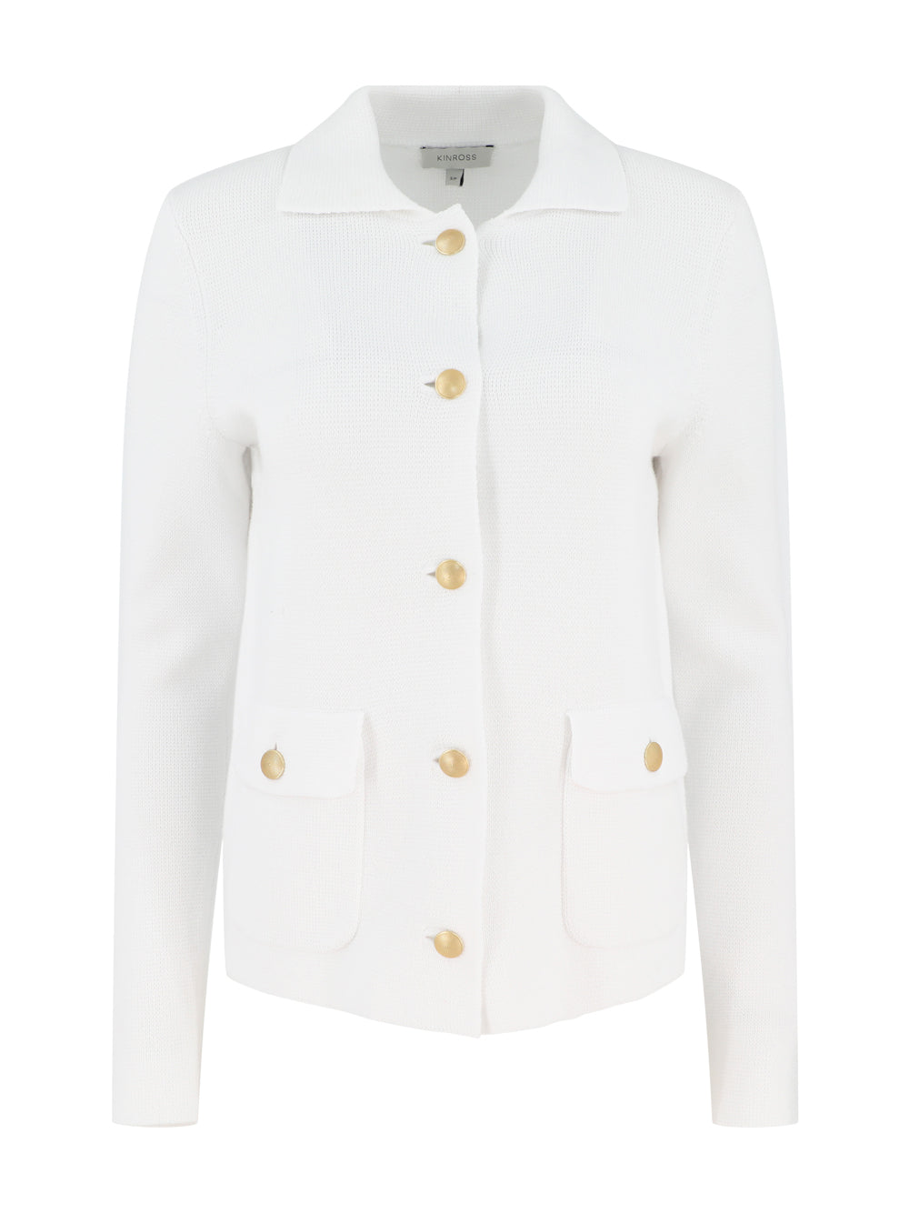 Kinross Short Tailored Cardigan in White