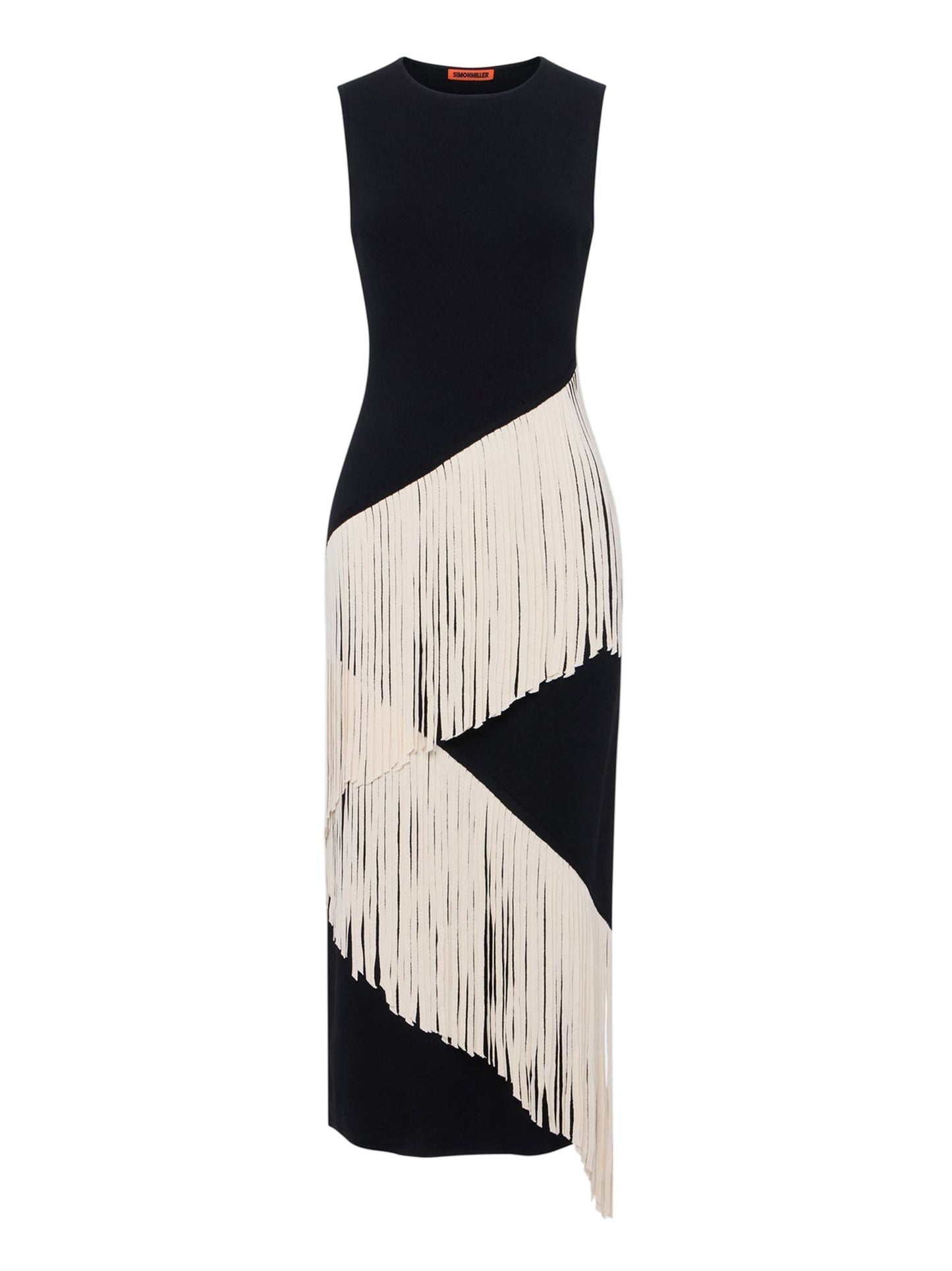 Simon Miller Spiral Knit Dress in Black/Macadamia