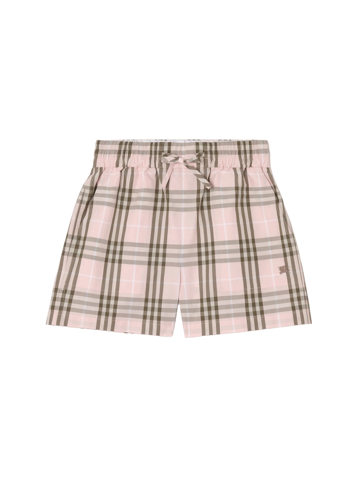 Burberry Evelyn Check Cotton Shorts in Mallow Pink