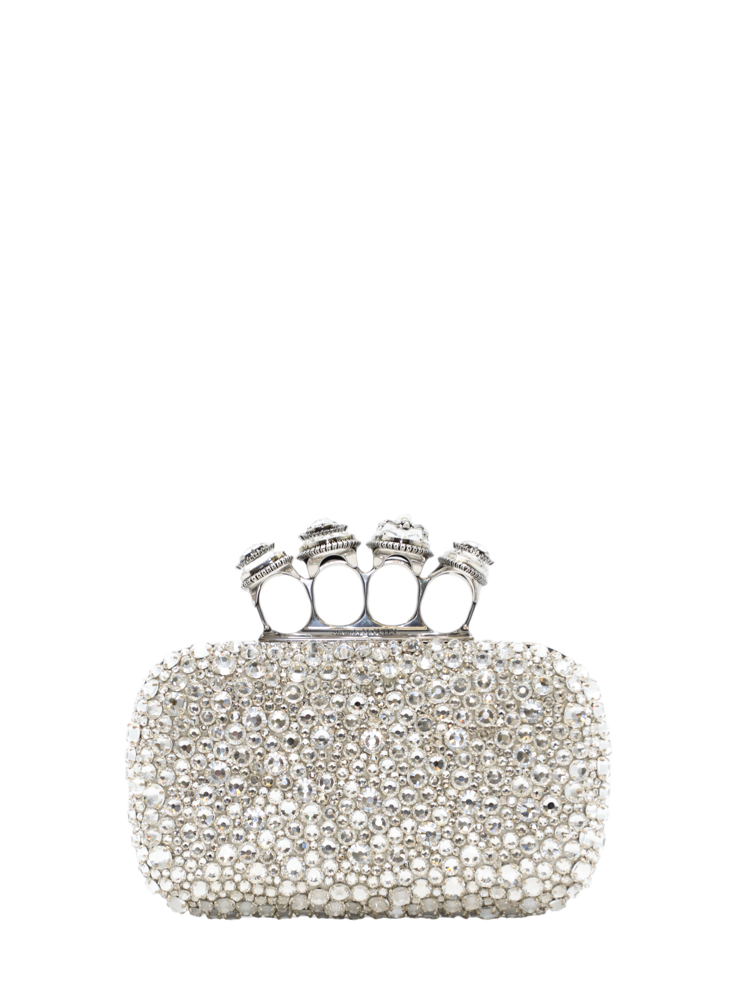 Alexander McQueen Jewelled Spider Knuckle Clutch in Silver