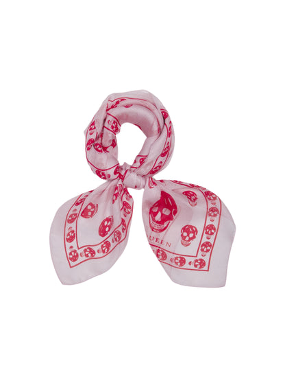 Alexander McQueen Women's Classic Skull Foulard in Rose/Red