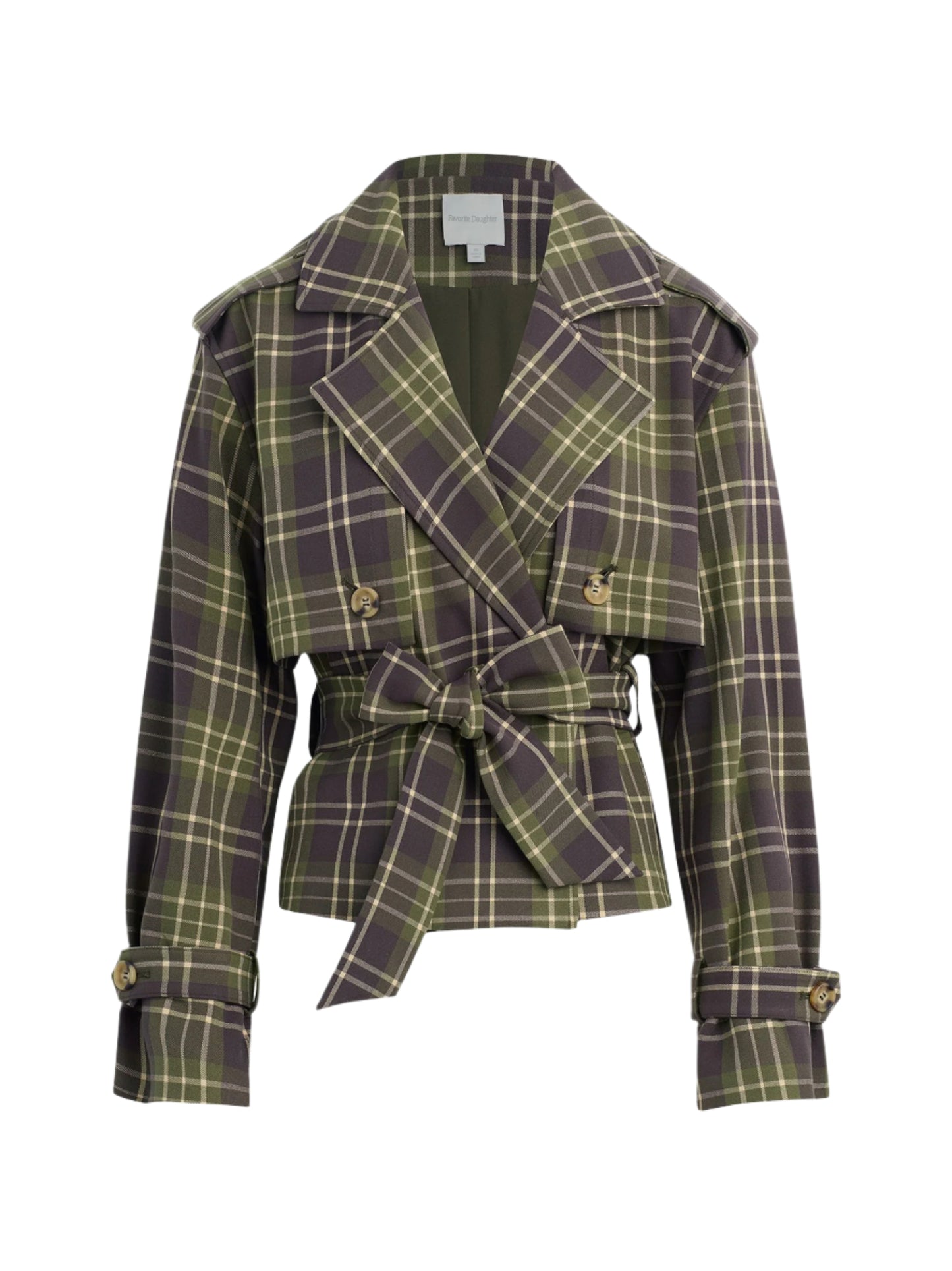 Favorite Daughter Cropped Charles Trench in Countryside Plaid