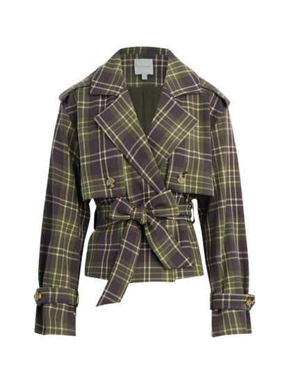 Favorite Daughter Cropped Charles Trench in Countryside Plaid