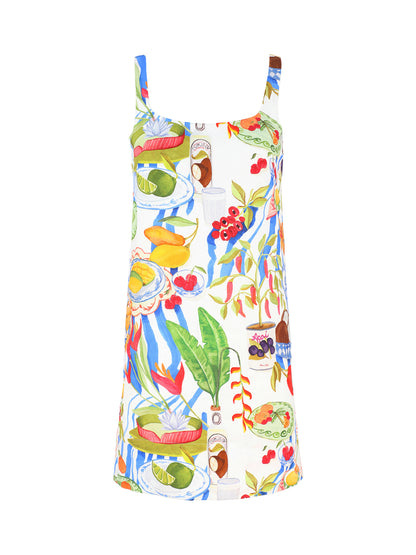 Farm Rio Off-White Fresh Table Euroflax™ Premium Linen Mini Dress