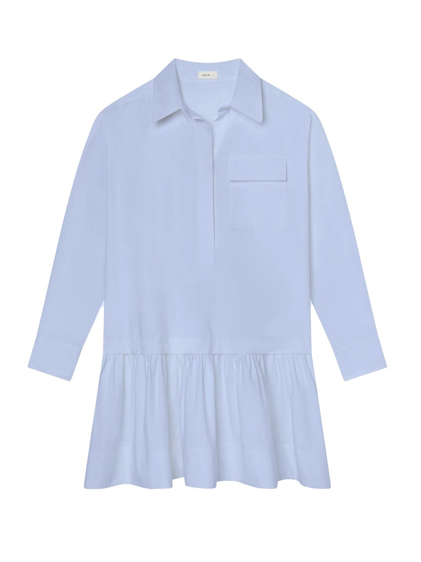 A.L.C. Brooke Cotton Mini Shirtdress in Sky Blue