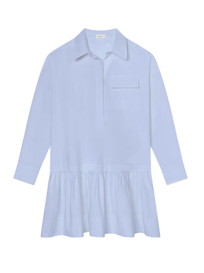 A.L.C. Brooke Cotton Mini Shirtdress in Sky Blue