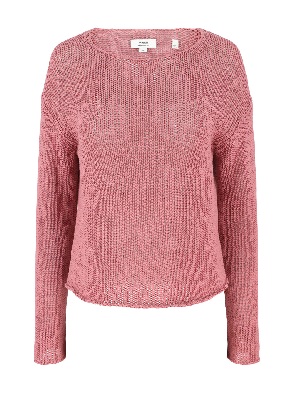 Vince Coated Cotton Pullover in Peony Wood