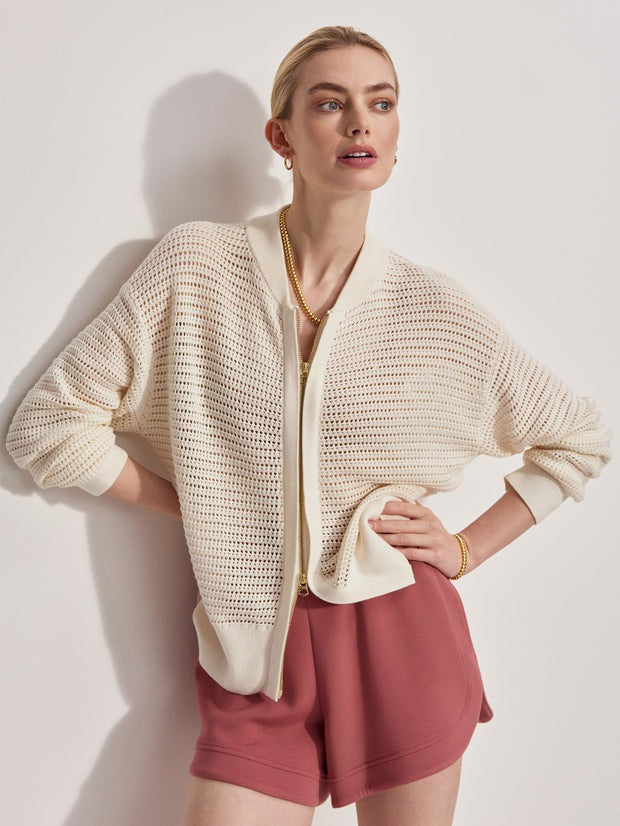 Varley Ward Knit Jacket in Egret