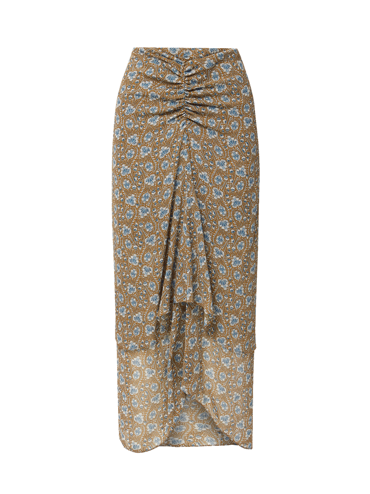 Veronica Beard Limani Floral Midi Skirt in Acorn Multi