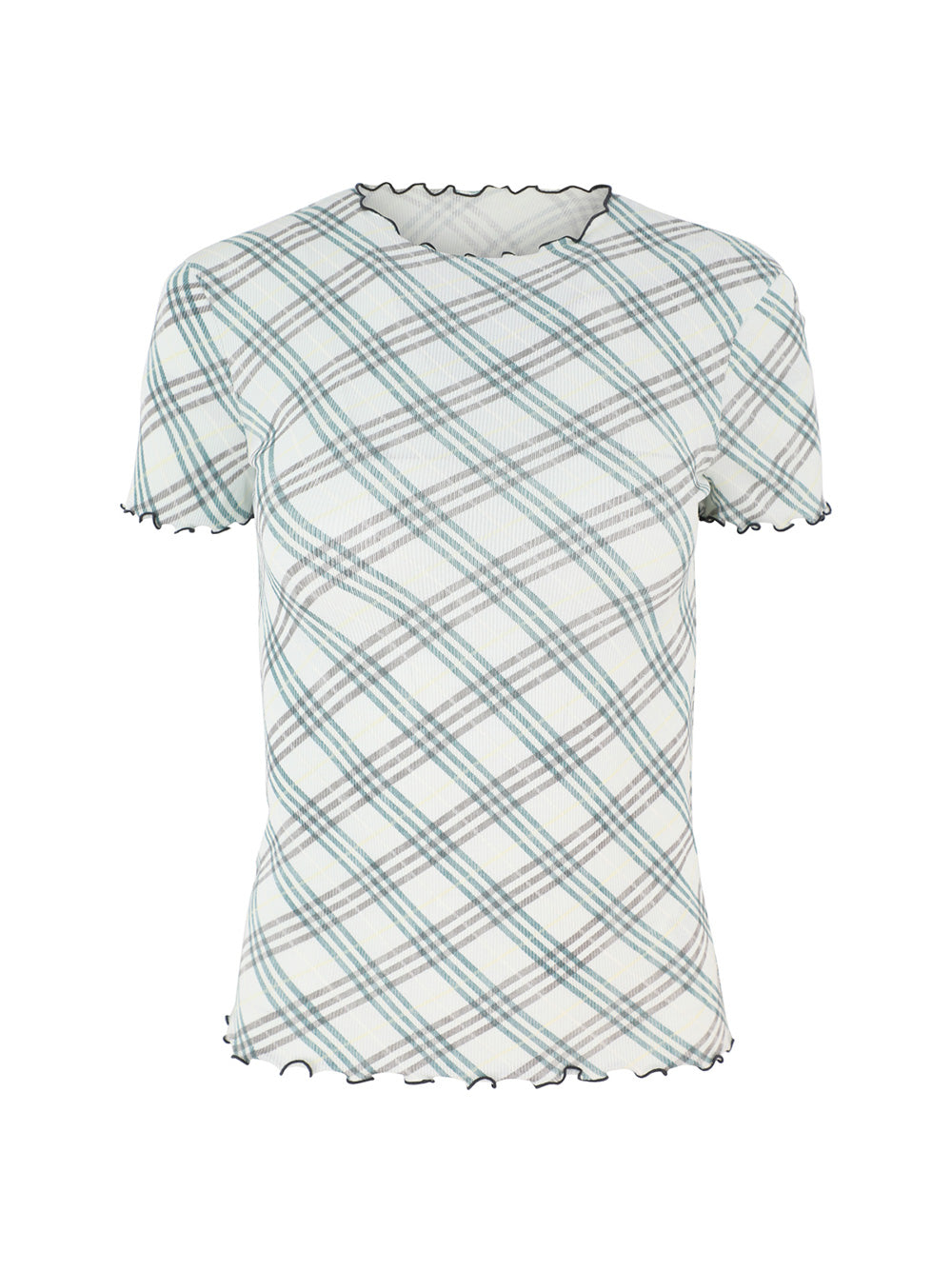 Burberry Check Stretch Cotton T-Shirt in Breeze IP Check