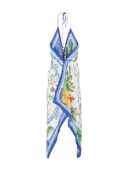 Farm Rio Dress in Tropical Destination Off-White