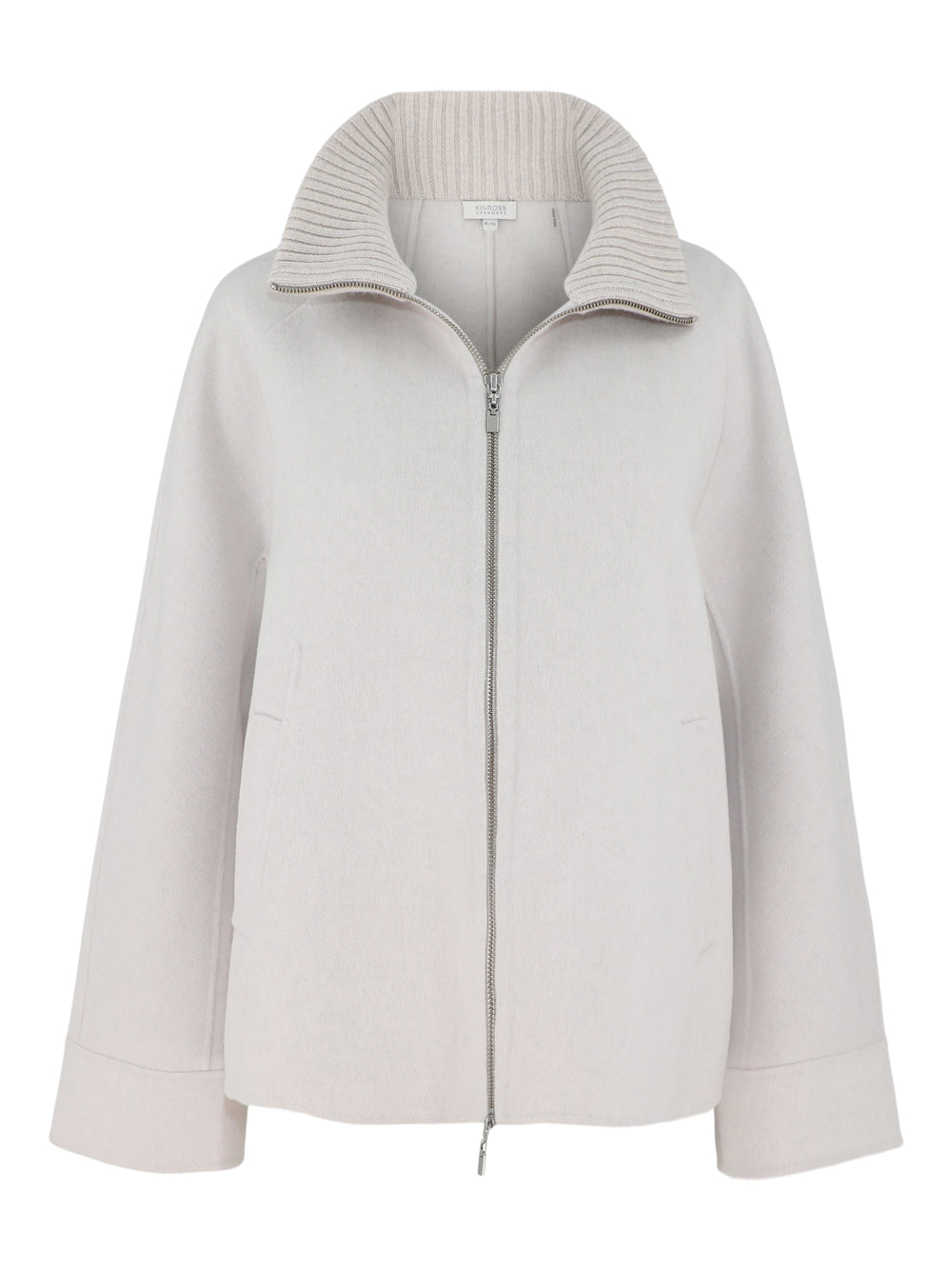 Kinross Short Knit Trim Zip Mock Coat (More Colors)