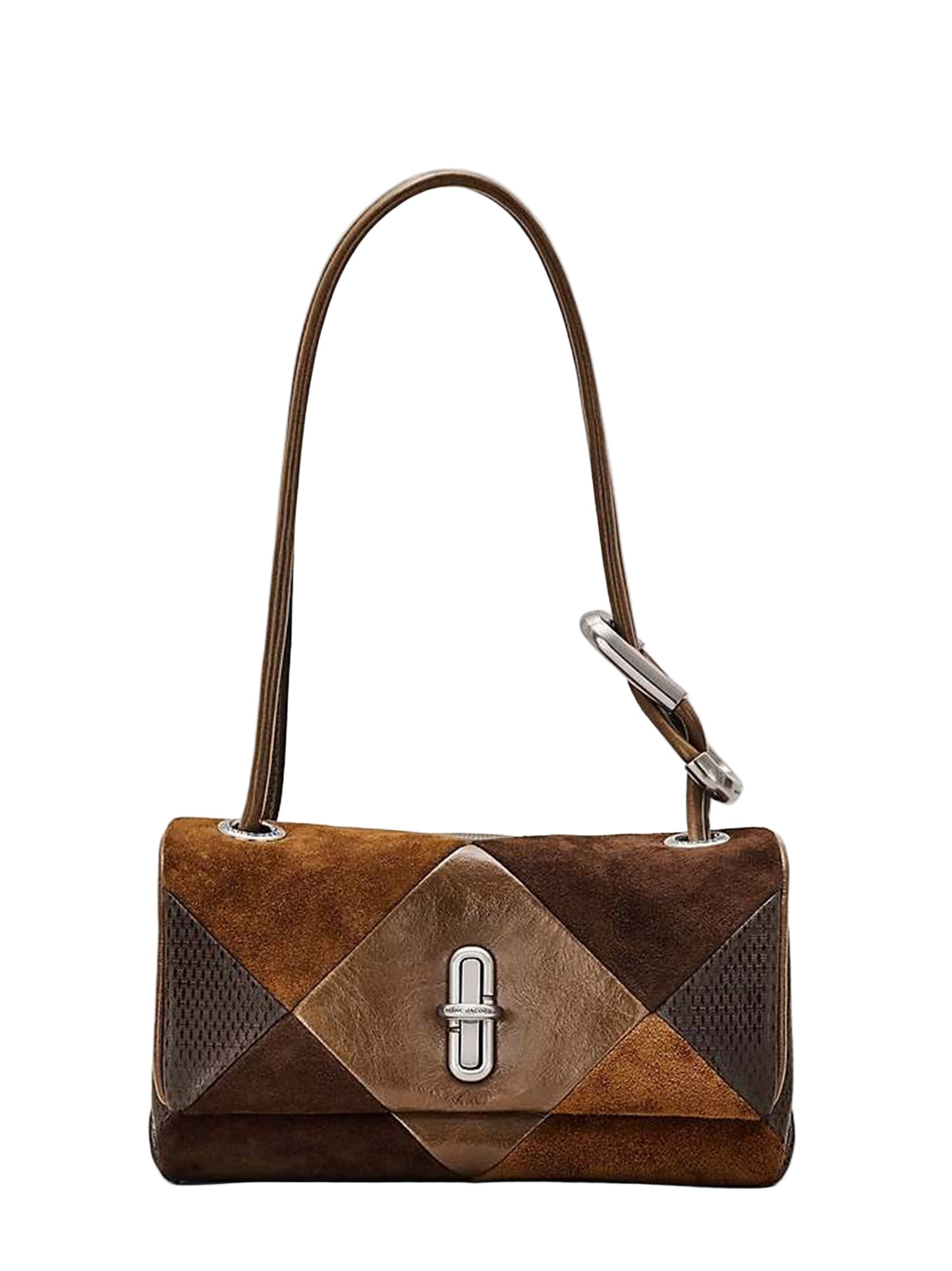 Marc Jacobs The Suede Patchwork Mini Dual Shoulder Bag in Brown Multi