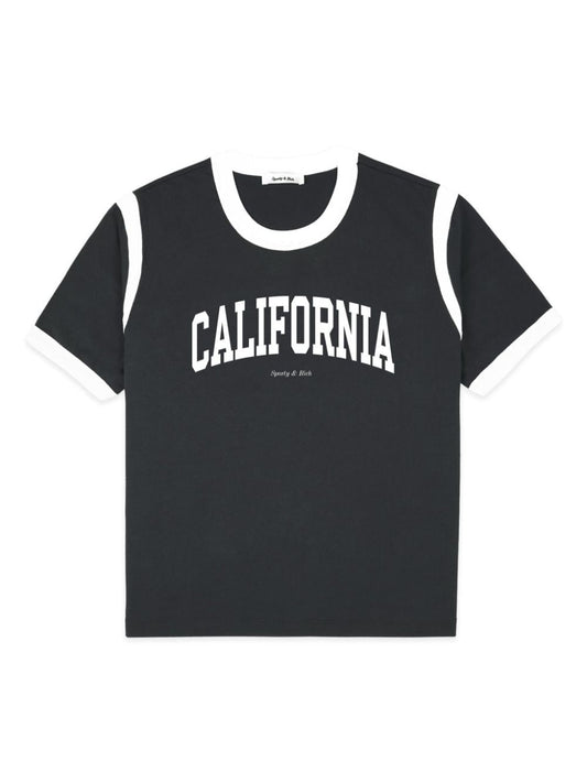 Sporty & Rich California Sports Tee in Faded Black