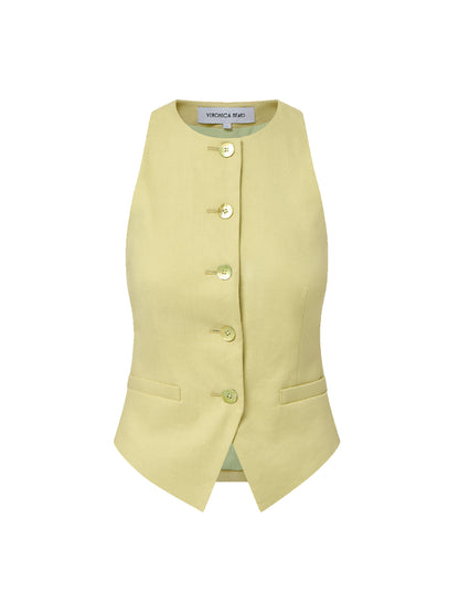 Veronica Beard Hartwell Tailored Vest in Pistachio