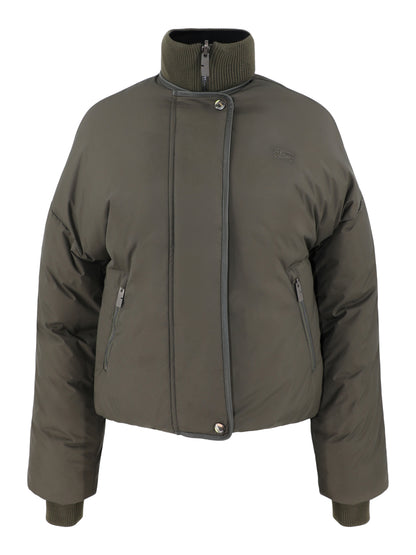 Burberry Davenham Reversible Puffer Jacket in Spruce Green Pattern