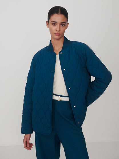 Varley Luca Quilted Jacket in Sea Blue