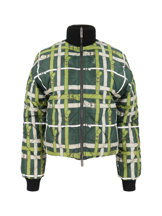 Burberry Davenham Reversible Puffer Jacket in Spruce Green Pattern