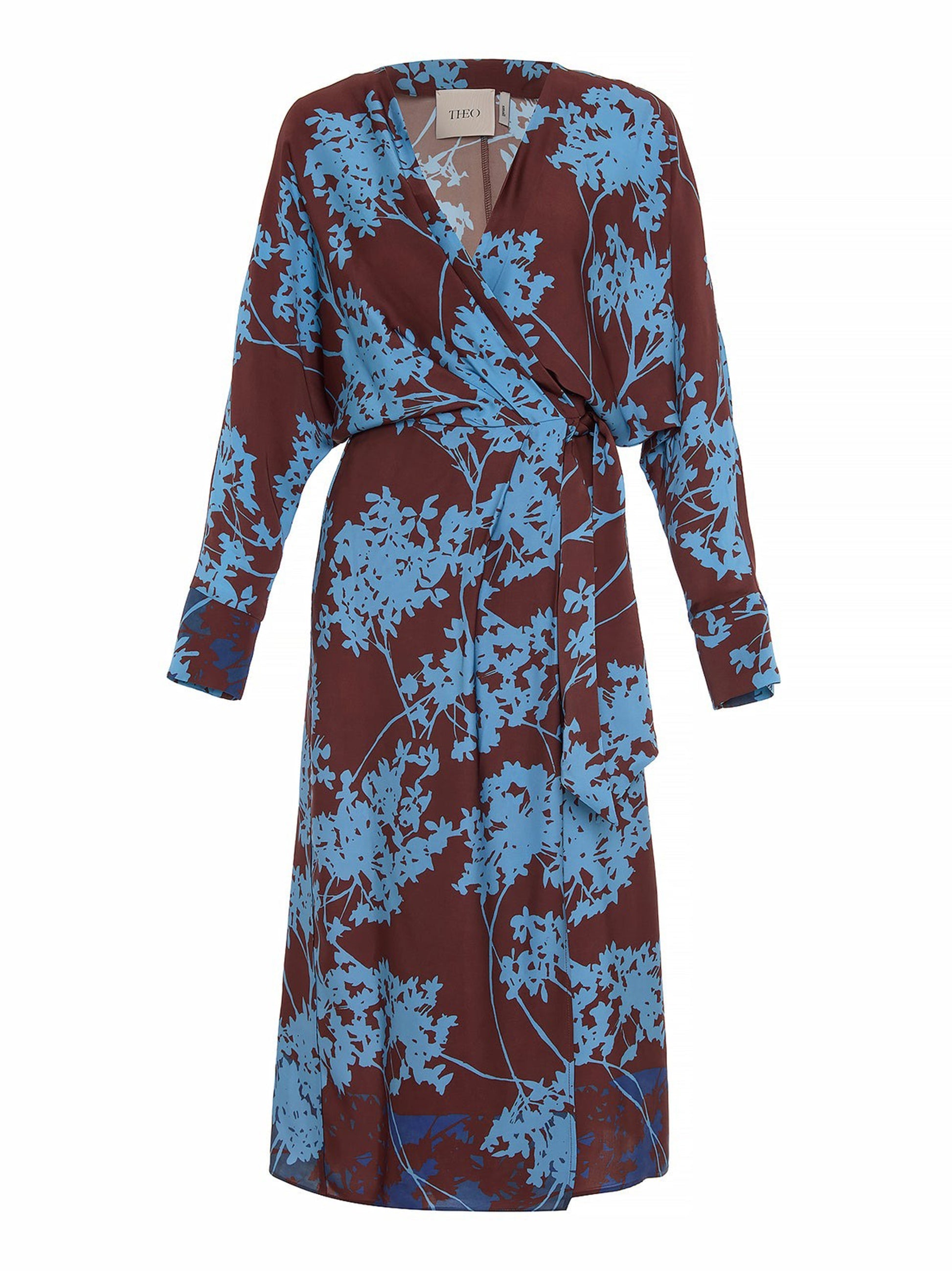 theo maxi dress THEO Hydra Printed Maxi Dress in Koffee/Blue – Leigh's of Breton Village