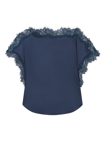 ALC Luna Satin and Lace Top in Ash Blue