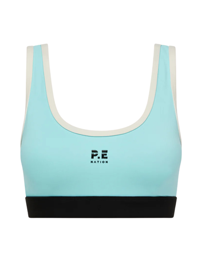 P.E Nation Pursuit Sports Bra in Aqua