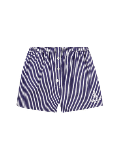 Sporty & Rich Vendome Mini Boxer Short in Blue Striped