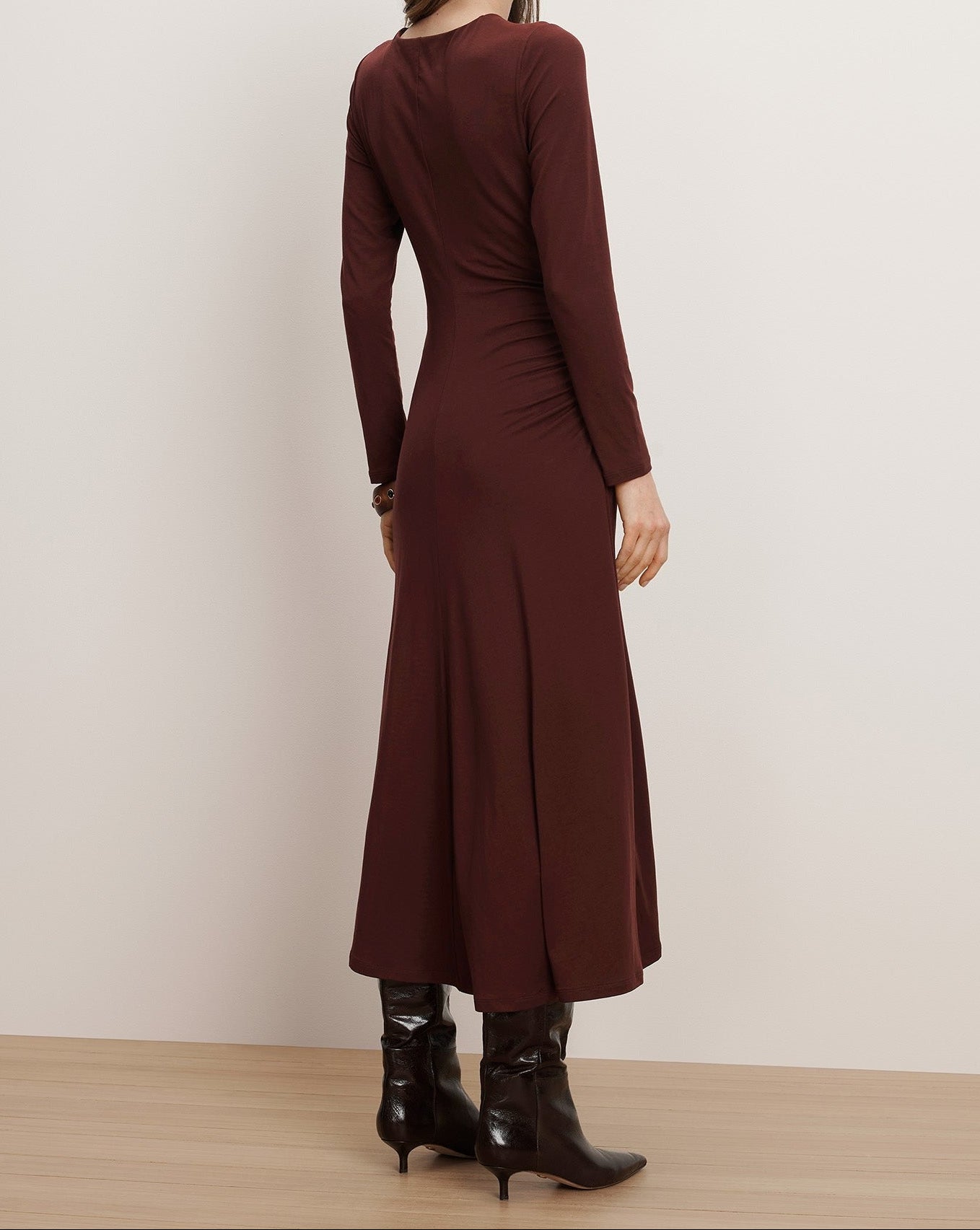 Veronica Beard Theodora Ruched Midi Dress in Raisin – Leigh's of