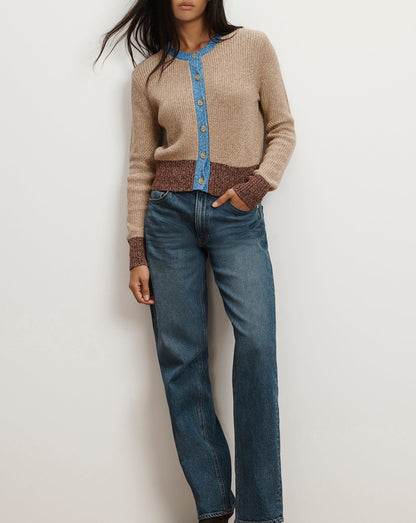 Veronica Beard Ibra Cardigan in Oatmeal Multi